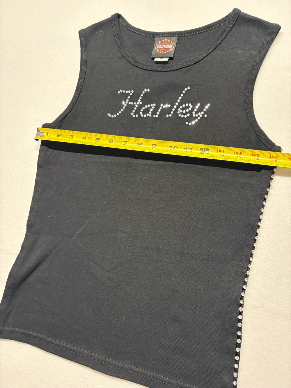 Harley-Davidson Black Rhinestone Logo Studded Tank 2007 hd - Picture 6 of 9